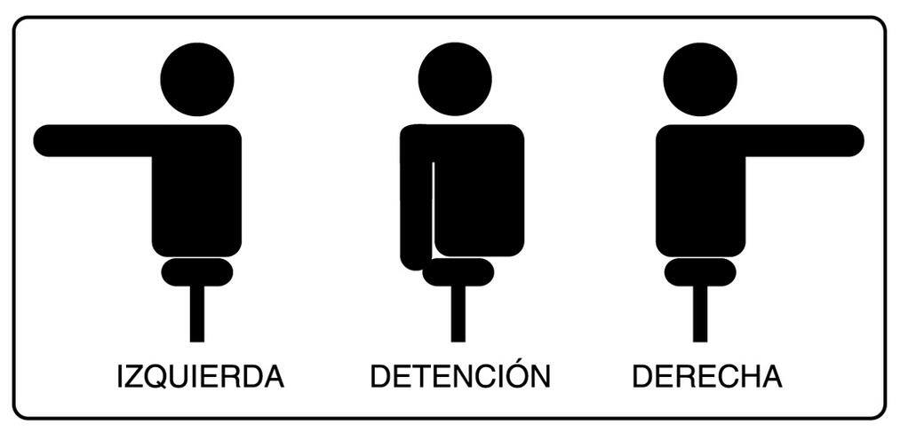 Cómo señalizar en bicicleta con el brazo extendido